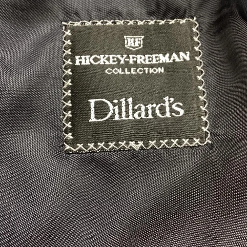 Hickey Freeman Blazer Men 44R Black Striped Loro Piana Super 130 Wool Jacket